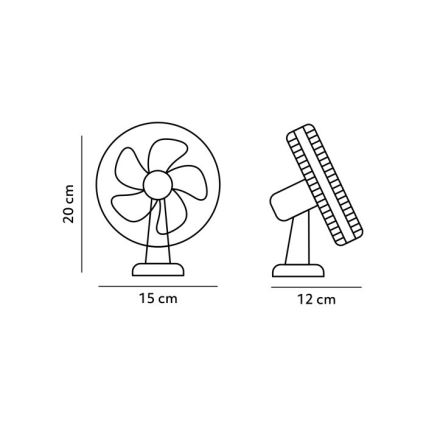 Punjivi stoni ventilator sa stezaljkom VIENTO 6W/5V 2000 mAh, beli