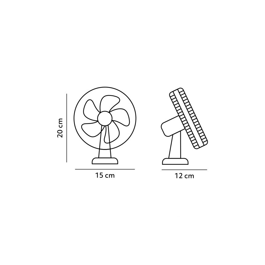 Punjivi stoni ventilator sa stezaljkom VIENTO 6W/5V 2000 mAh, beli