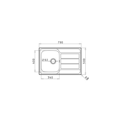 Pyramis 100178701 - Kuhinjski sudoper ATHENA 79x50 cm satiniran
