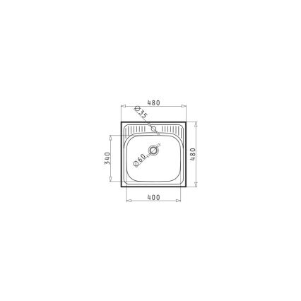 Pyramis 105061001 - Kuhinjski sudoper ET34 48x48 cm satinirano