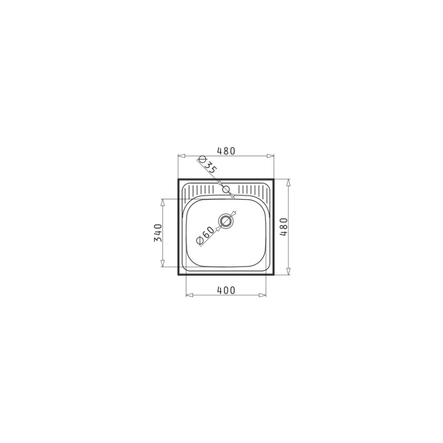 Pyramis 105061001 - Kuhinjski sudoper ET34 48x48 cm satinirano
