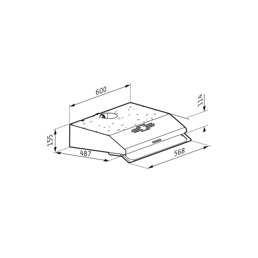 Pyramis 65029502 - Napa sa dva motora STANDARD 60 cm od nerđajućeg čelika