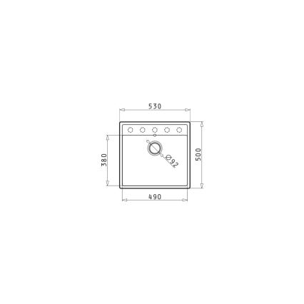 Pyramis 70058401 - Kuhinjska sudopera CAMEA 50x53 cm granit/siva