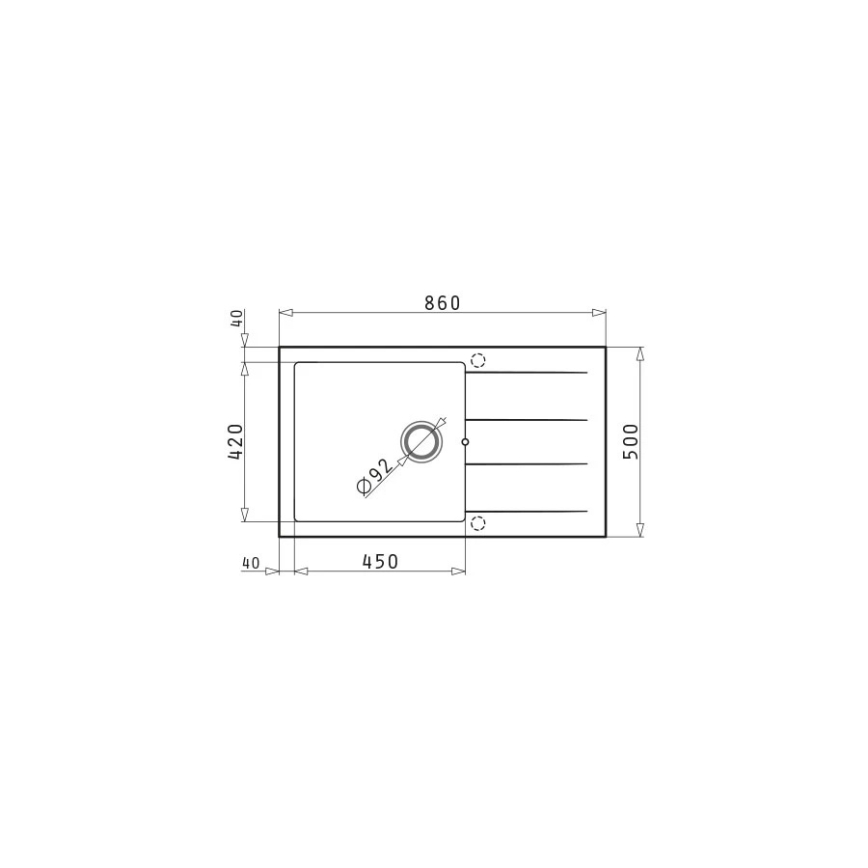 Pyramis 70070611 - Kuhinjski sudoper ATHLOS 86x50 cm granit/bela