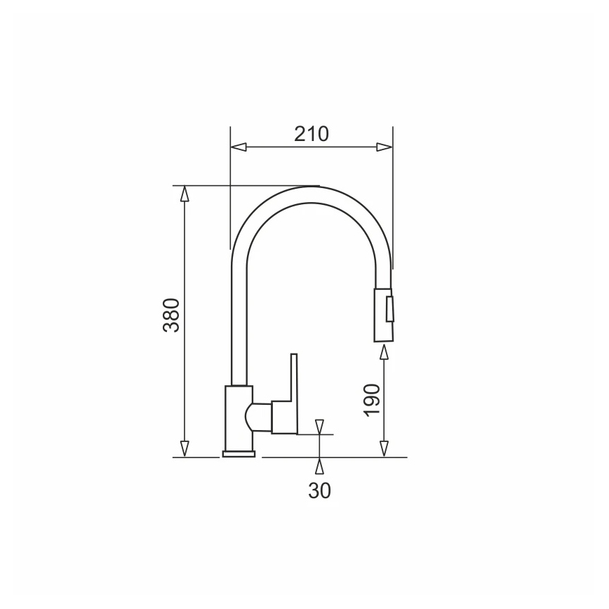 Pyramis 90941338 - Slavina za sudoperu IDEA sa izvlačivim tušem, mat crne boje
