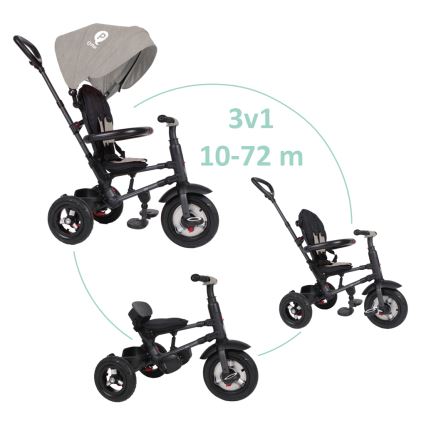 QPlay - Dečiji tricikl 3u1 RITO AIR siva