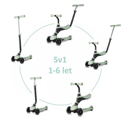 QPlay - Dečiji trotinet sa LED točkovima 5u1 SEMA PRO, zelene boje