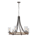 Quintiesse - Luster na lancu ANGELO 6xE27/60W/230V dekor hrast