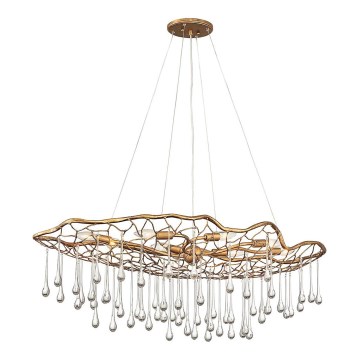 Quintiesse - Luster na sajli LAGUNA 8xE14/40W/230V pr. 106,7 cm zlatna