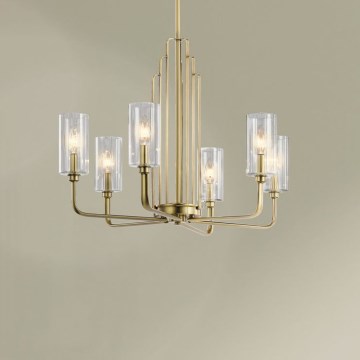 Quintiesse - Luster na šipci KIMROSE 6xE14/40W/230V prečnik 68,6 cm zlatni