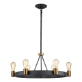 Quintiesse - Luster na šipci SILAS 6xE27/60W/230V Ø 72,3 cm crna/zlatna