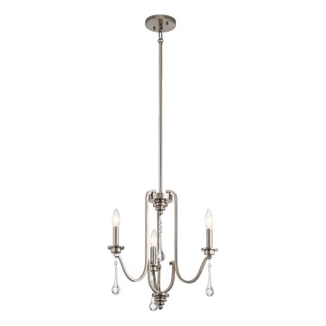 Quintiesse - Luster na stalku KARLEE 3xE14/60W/230V, prečnik 45,7 cm, matni hrom