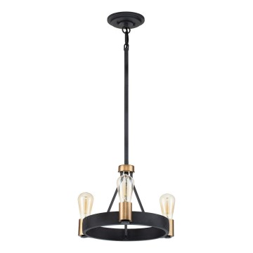 Quintiesse - Luster na stalku SILAS 3xE27/60W/230V prečnik 42,2 cm crna/zlatna