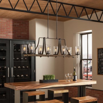 Quintiesse - Luster na štapu ANGELO 8xE27/60W/230V dekor hrast