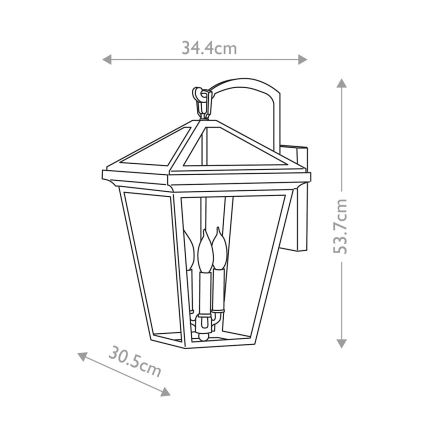 Quintiesse - Spoljašnja zidna lampa ALFORD L 3xE14/40W/230V IP44 crna