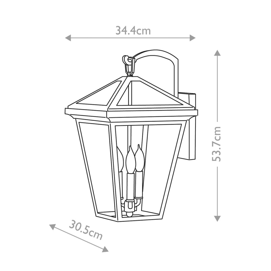 Quintiesse - Spoljašnja zidna lampa ALFORD L 3xE14/40W/230V IP44 crna
