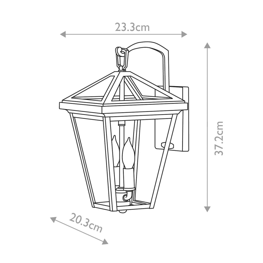 Quintiesse - Spoljna zidna lampa ALFORD S 2xE14/40W/230V IP44 crna