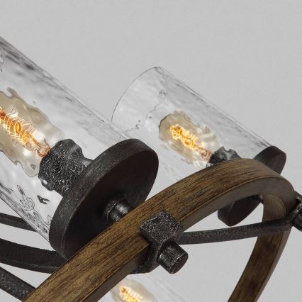 Quintiesse - Luster na lancu ANGELO 6xE27/60W/230V dekor hrast