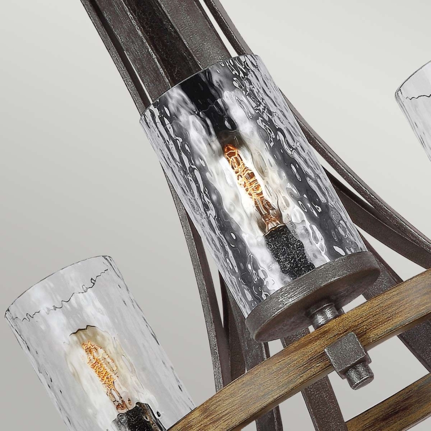 Quintiesse - Luster na lancu ANGELO 9xE27/60W/230V dekor hrast