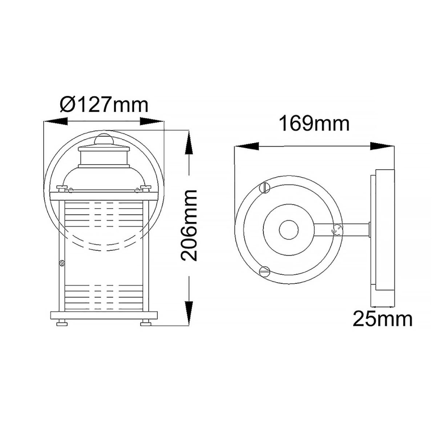 Quintiesse - Spoljašnja zidna lampa ASHLAND BAY 1xE27/60W/230V IP44 bronzana