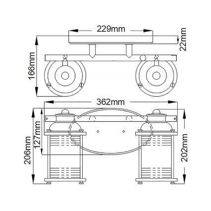 Quintiesse - Spoljna zidna lampa ASHLAND BAY 2xE27/60W/230V IP44 sjajni hrom