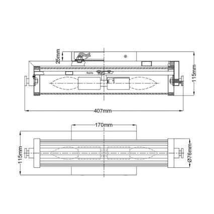 Quintiesse - Kupatilsko zidno svetlo AZORES 2xE14/40W/230V IP44 zlatno