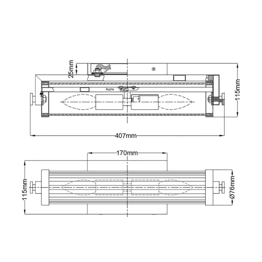 Quintiesse - Kupatilsko zidno svetlo AZORES 2xE14/40W/230V IP44 zlatno