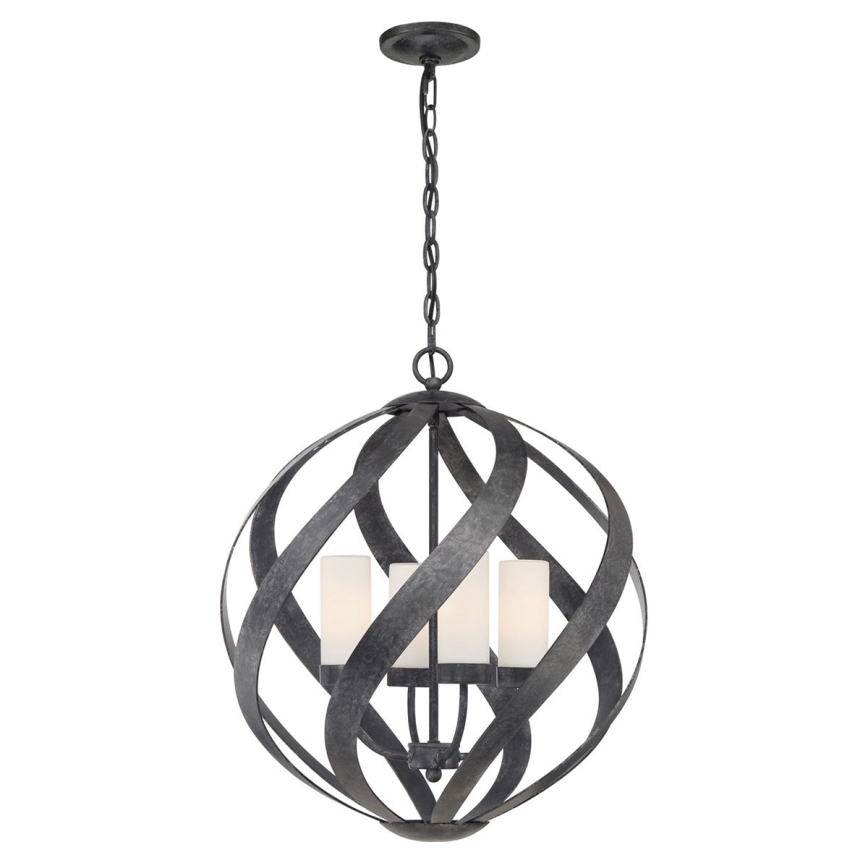 Quintiesse - Spoljašnji luster na lancu BLACKSMITH 4xE14/40W/230V prečnik 50,1 cm IP44 crni