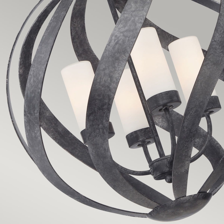 Quintiesse - Spoljašnji luster na lancu BLACKSMITH 4xE14/40W/230V prečnik 50,1 cm IP44 crni