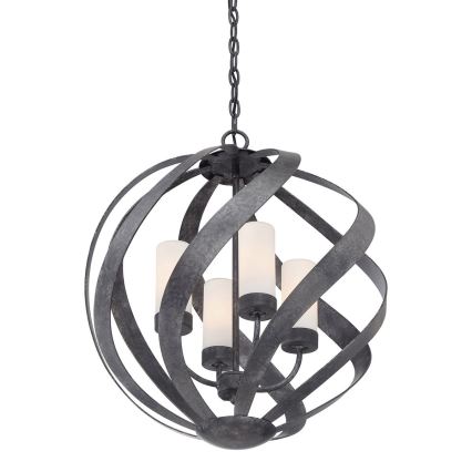 Quintiesse - Spoljašnji luster na lancu BLACKSMITH 4xE14/40W/230V prečnik 50,1 cm IP44 crni
