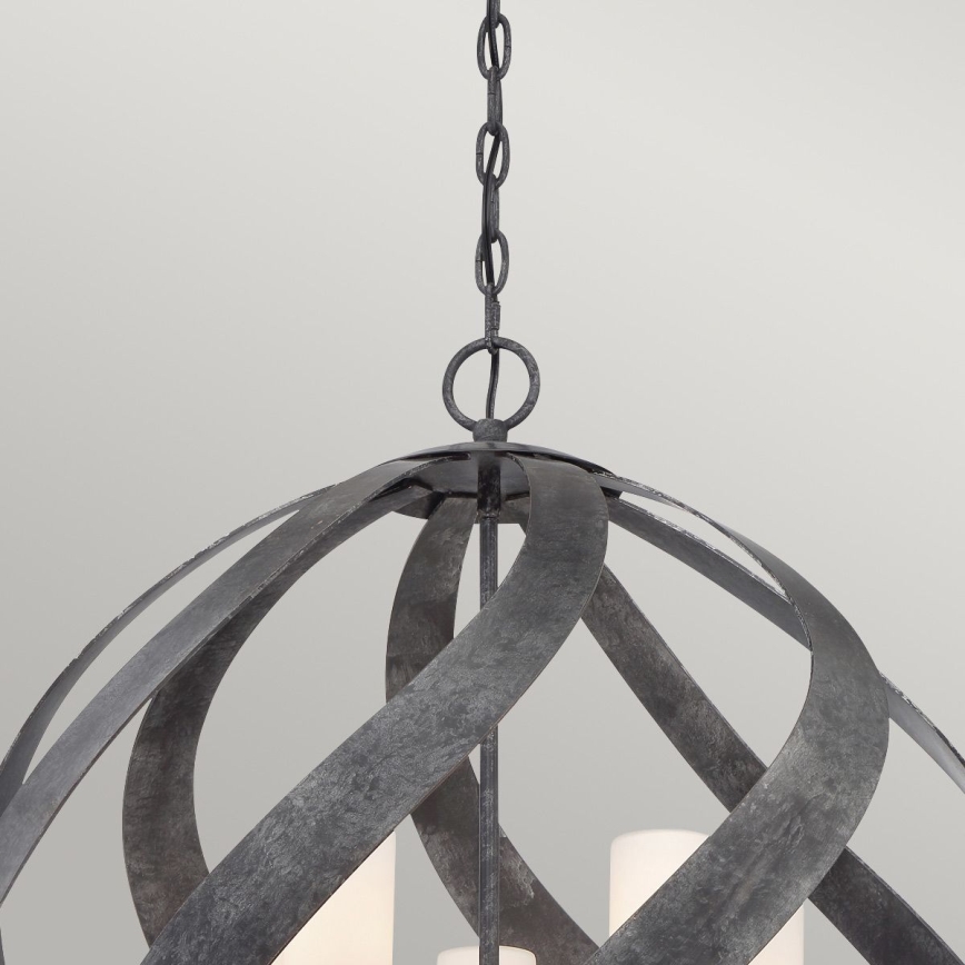 Quintiesse - Spoljašnji luster na lancu BLACKSMITH, 5xE14/40W/230V, Ø 66,4 cm, IP44, crna