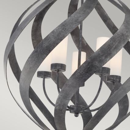 Quintiesse - Spoljašnji luster na lancu BLACKSMITH, 5xE14/40W/230V, Ø 66,4 cm, IP44, crna