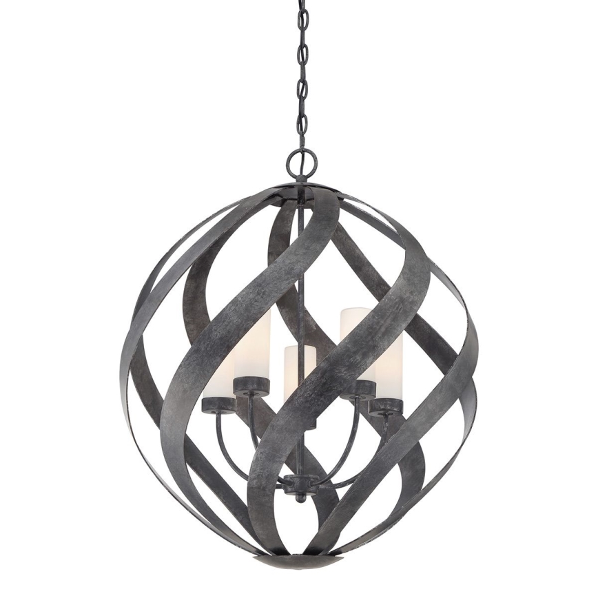 Quintiesse - Spoljašnji luster na lancu BLACKSMITH, 5xE14/40W/230V, Ø 66,4 cm, IP44, crna