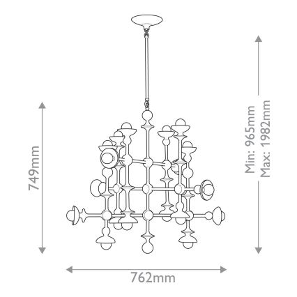 Quintiesse - Luster na štapu CADENCE 18xE14/40W/230V bela