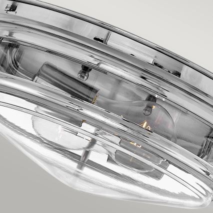 Quintiesse - Spoljašnje plafonsko svetlo HADRIAN 2xE27/40W/230V prečnik 27,8 cm IP44 sjajni hrom