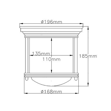 Quintiesse - Spoljašnje plafonsko svetlo HADRIAN 1xE27/60W/230V prečnika 16,8 cm IP44