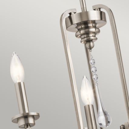 Quintiesse - Luster na stalku KARLEE 3xE14/60W/230V, prečnik 45,7 cm, matni hrom