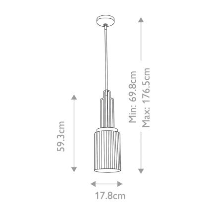 Quintiesse - Luster na šipci KIMROSE 1xE27/60W/230V prečnik 17,8 cm sjajni hrom