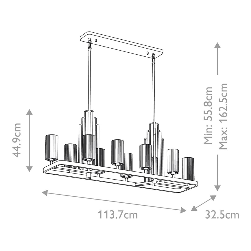 Quintiesse - Luster na šipci KIMROSE 10xE14/40W/230V mat hrom