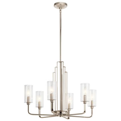 Quintiesse - Luster na šipci KIMROSE 6xE14/40W/230V prečnik 68,6 cm sjajni hrom