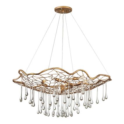 Quintiesse - Luster na sajli LAGUNA 6xE14/40W/230V prečnik 91,4 cm zlatna