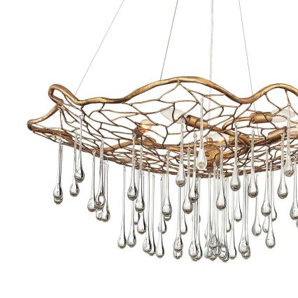 Quintiesse - Luster na sajli LAGUNA 6xE14/40W/230V prečnik 91,4 cm zlatna