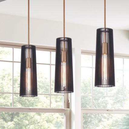 Quintiesse - Luster na šipci LINARA 1xE27/60W/230V Ø 15,2 cm crna/zlatna