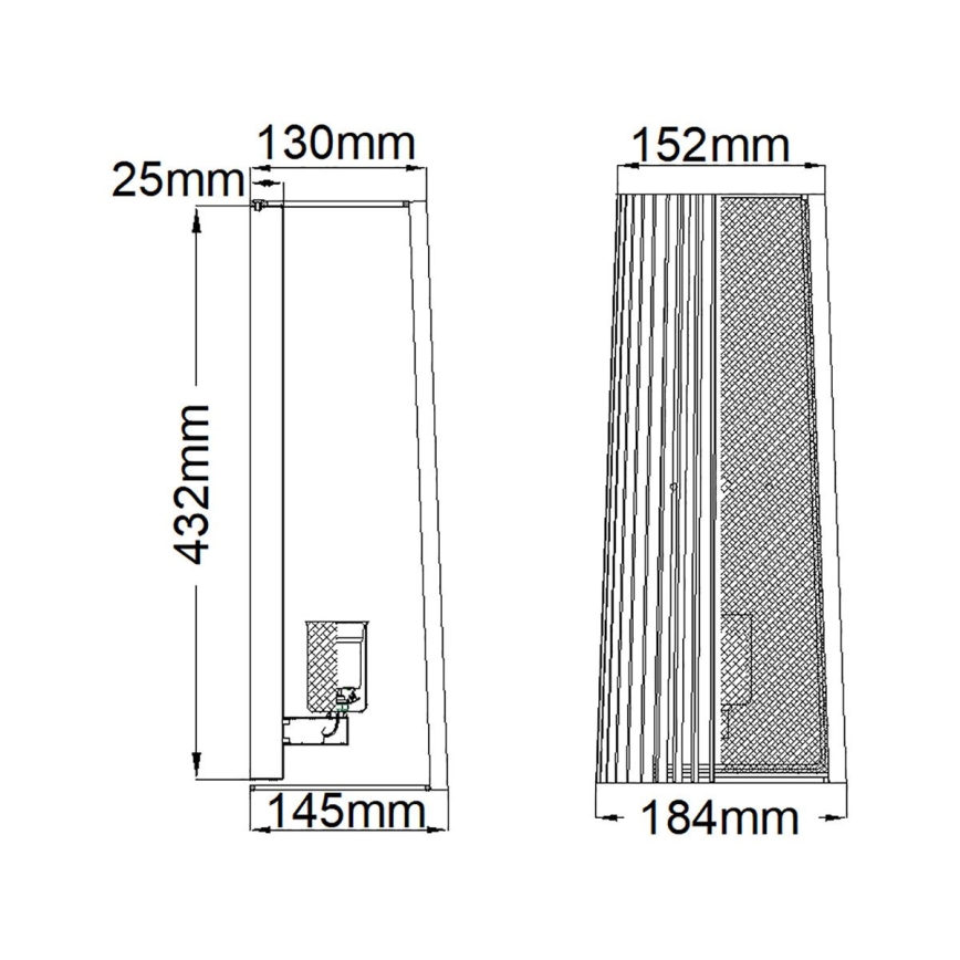 Quintiesse - Zidna svetiljka LINARA 1xE27/60W/230V crna/zlatna