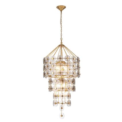 Quintiesse - Luster na lancu MERIDIAN 9xE14/40W/230V prečnik 57,2 cm zlatna