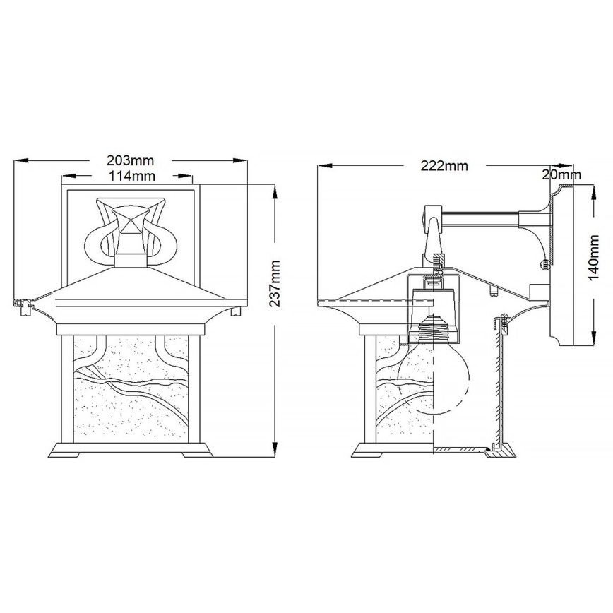 Quintiesse - Spoljašnja zidna lampa MORRIS M 1xE27/60W/230V IP44 bronzana