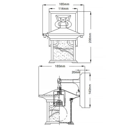 Quintiesse - Spoljna zidna lampa MORRIS S 1xE27/60W/230V IP44, brončana