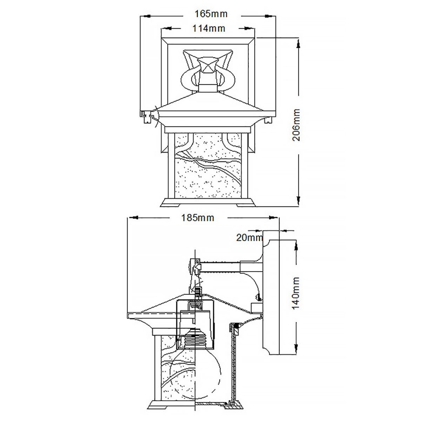 Quintiesse - Spoljna zidna lampa MORRIS S 1xE27/60W/230V IP44, brončana