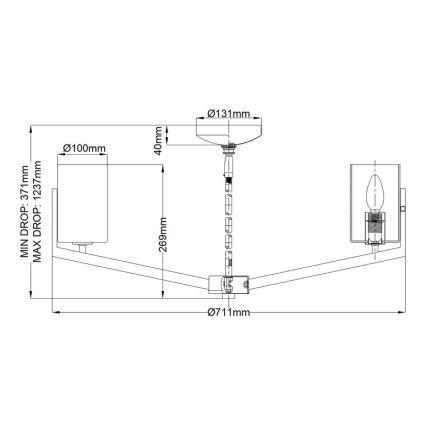 Quintiesse - Luster na šipci NYE 6xE14/40W/230V preč. 71,1 cm zlatna