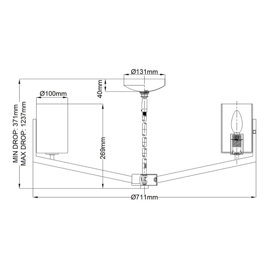 Quintiesse - Luster na šipci NYE 6xE14/40W/230V preč. 71,1 cm zlatna